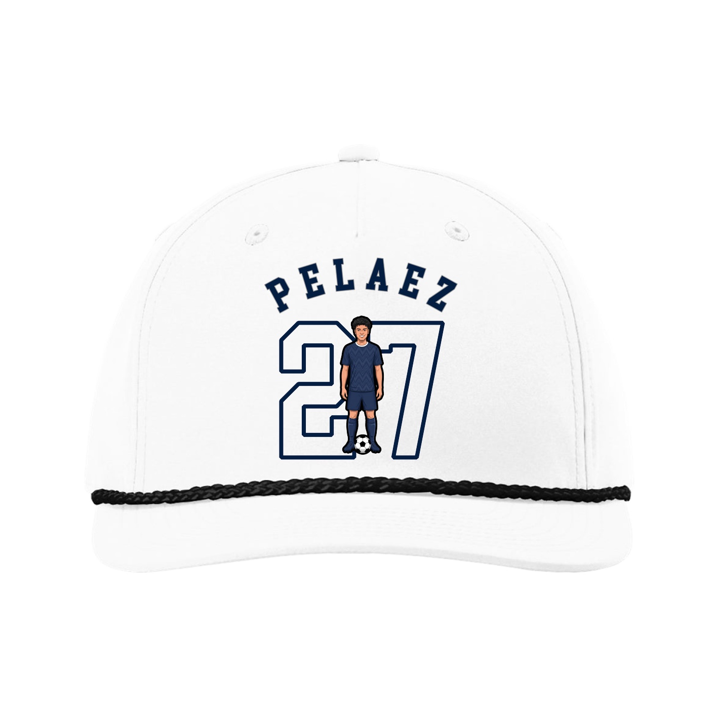 Five-Panel Classic Rope Cap — Shirsey Arch in White