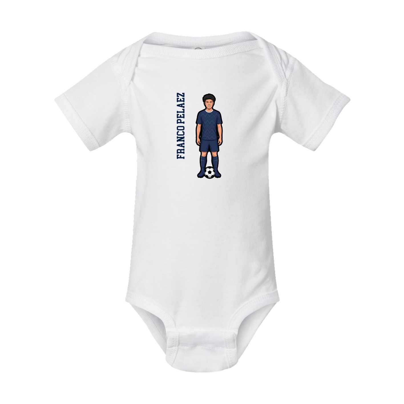 Baby Onesie — Name Vertical in White