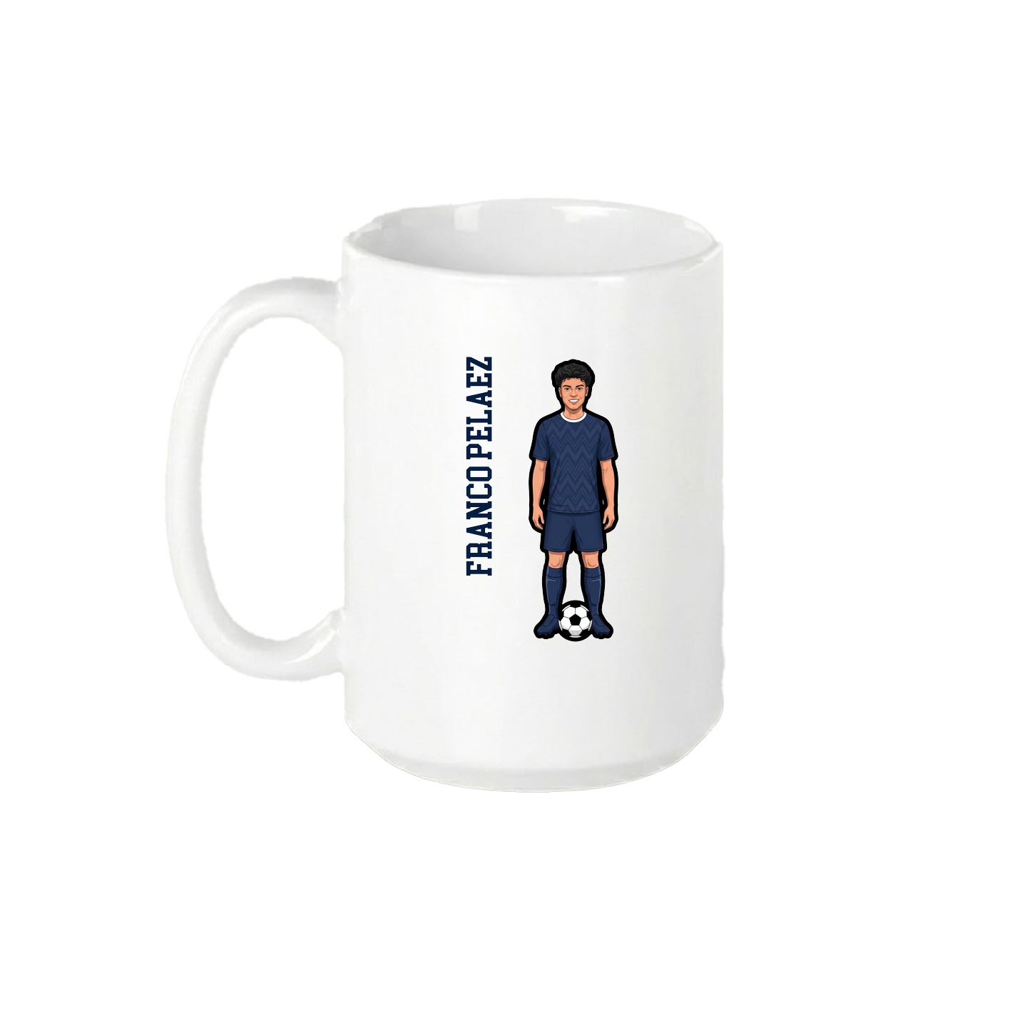 15oz Coffee Mug — Name Vertical in White