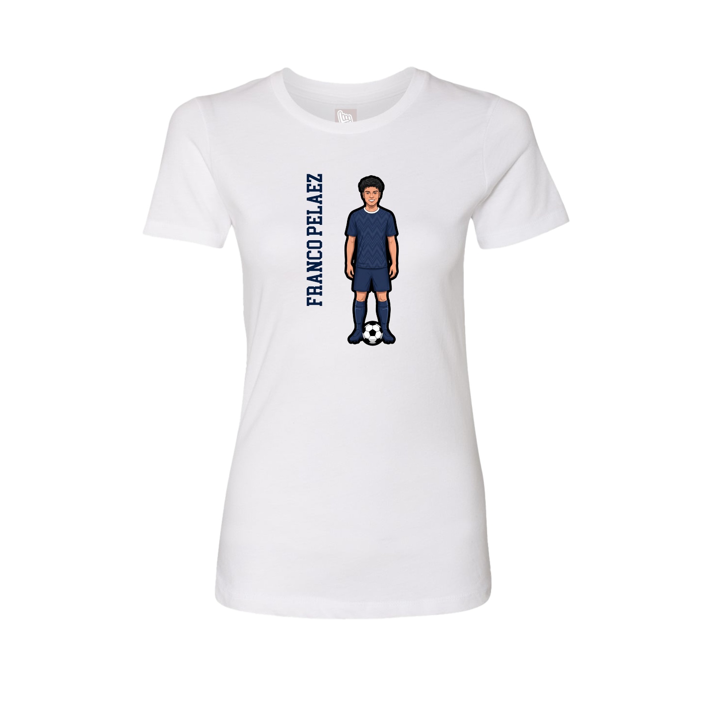 Fitted Women's Tee — Name Vertical in White
