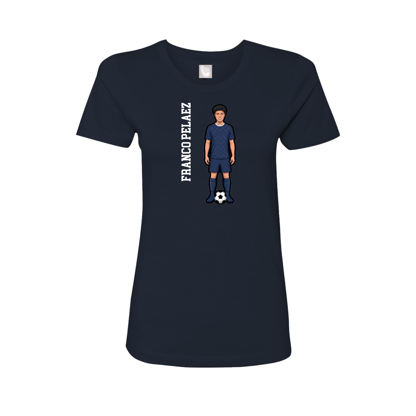 Womens Tee — Name Vertical in Navy