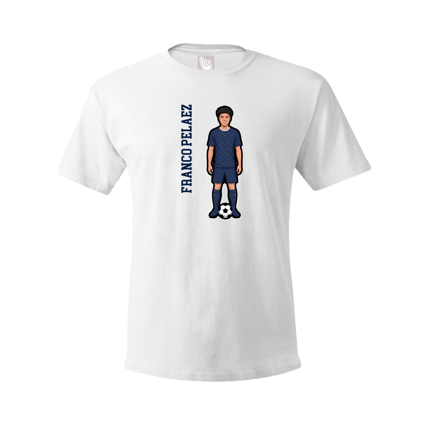 Youth Tee — Name Vertical in White