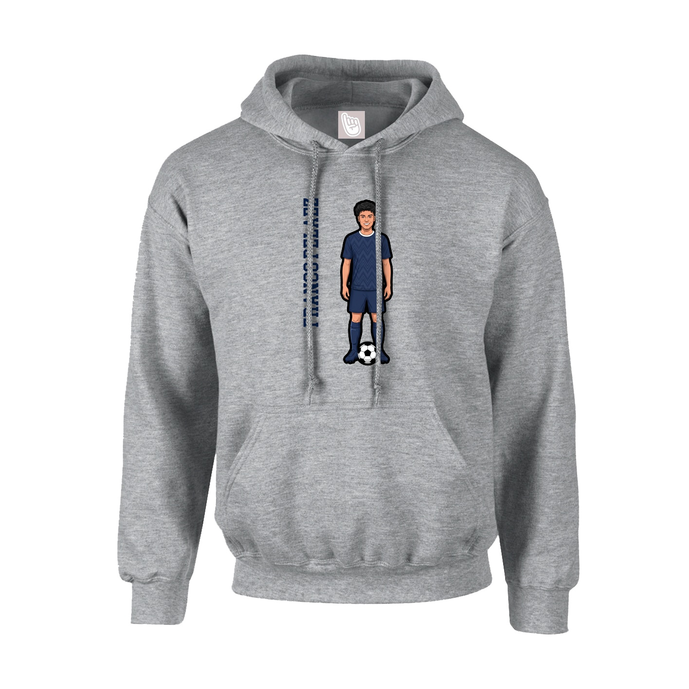 Hoodie — Name Vertical in Grey