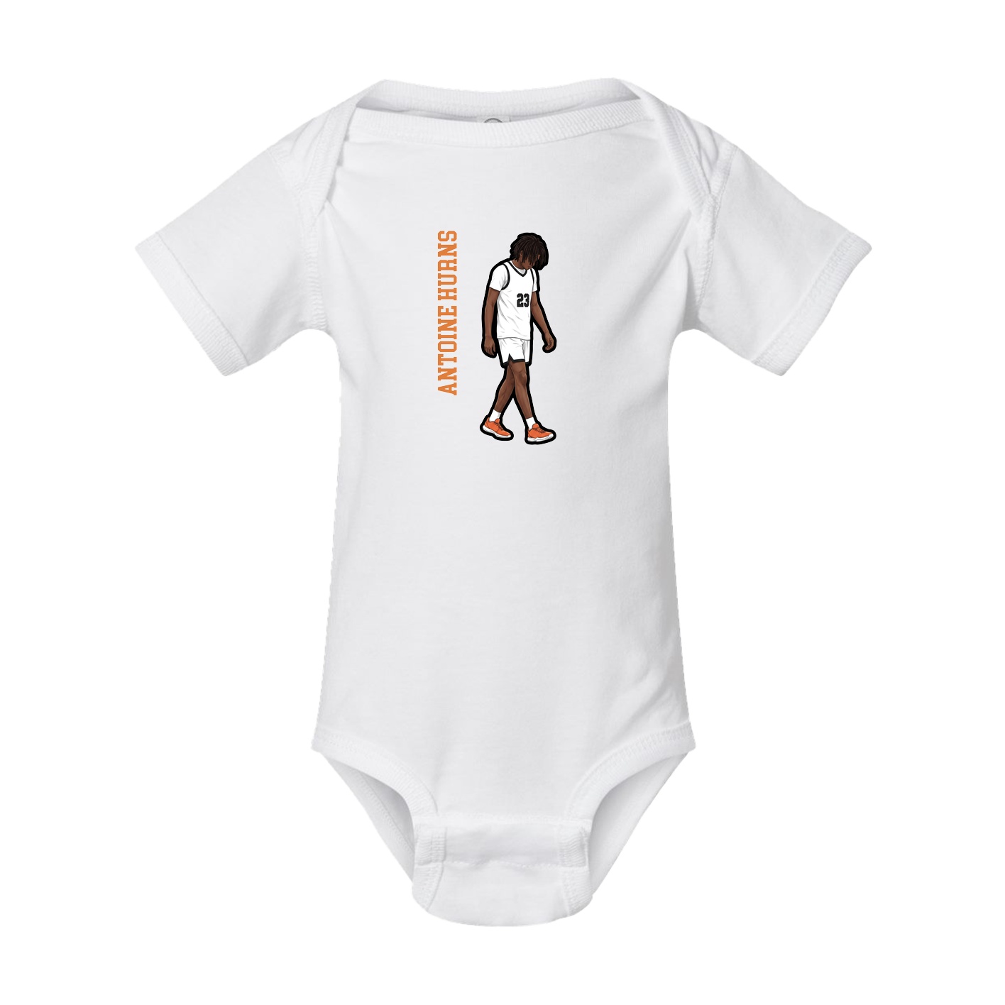 Baby Onesie — Name Vertical in White
