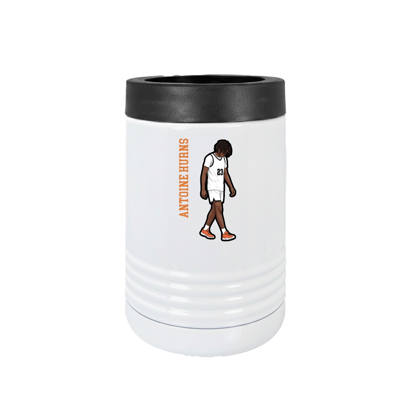 Beverage Holder — Name Vertical in White