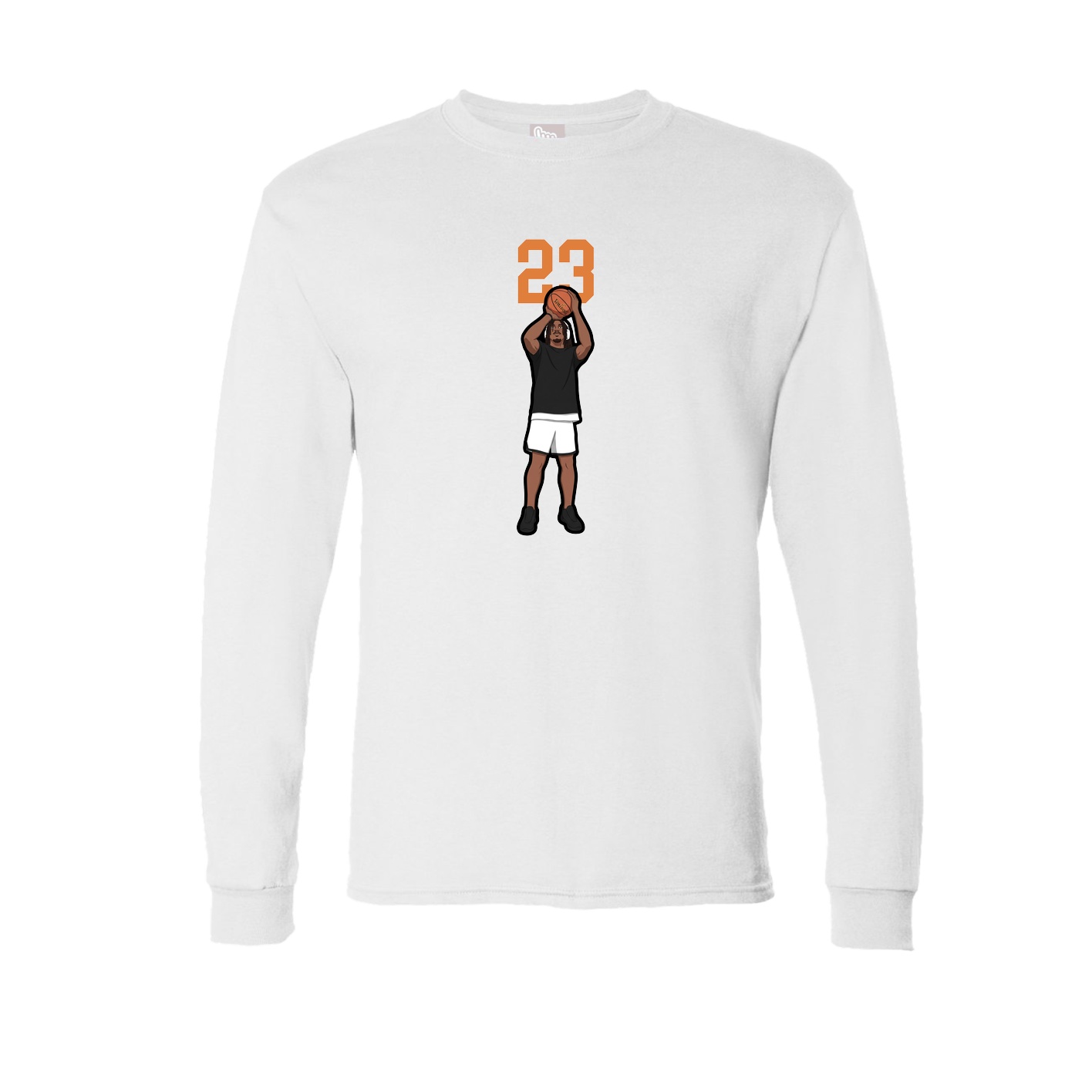 Long Sleeve Tee — Number Top in White