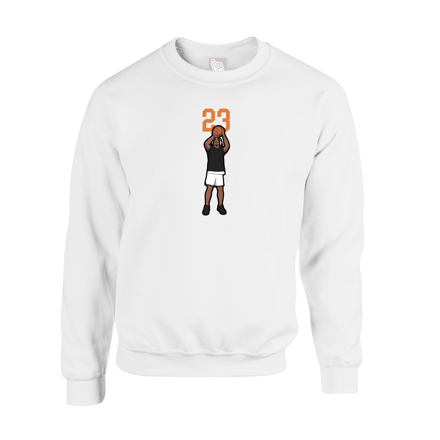 Fleece Crew — Number Top in White