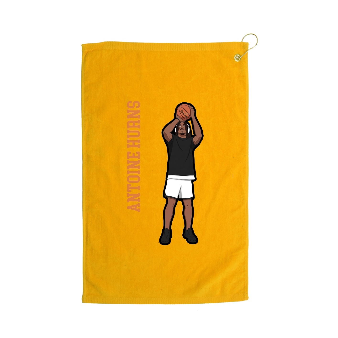 Golf Towel — Name Vertical in Gold