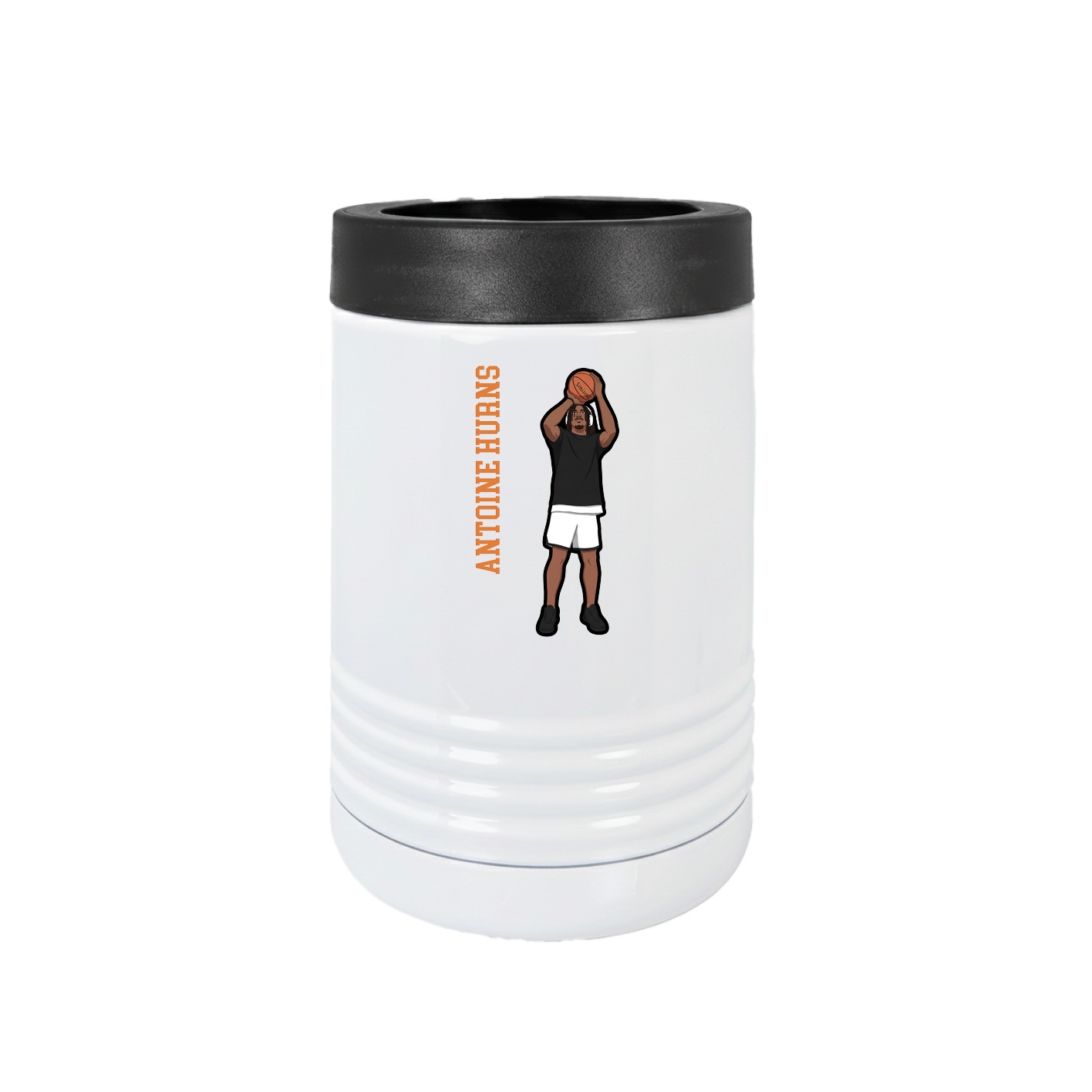 Beverage Holder — Name Vertical in White