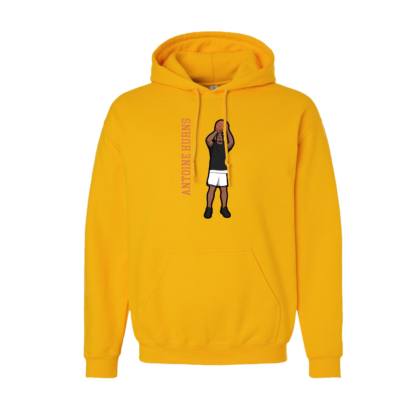 Youth Hoodie — Name Vertical in Gold
