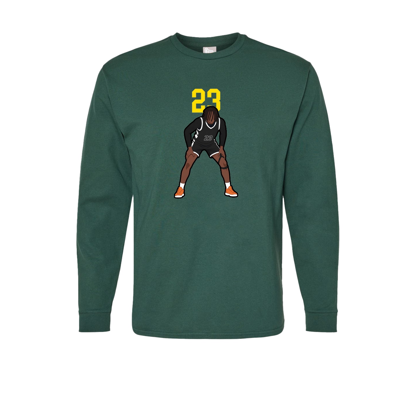 Long Sleeve Tee — Number Top in Green