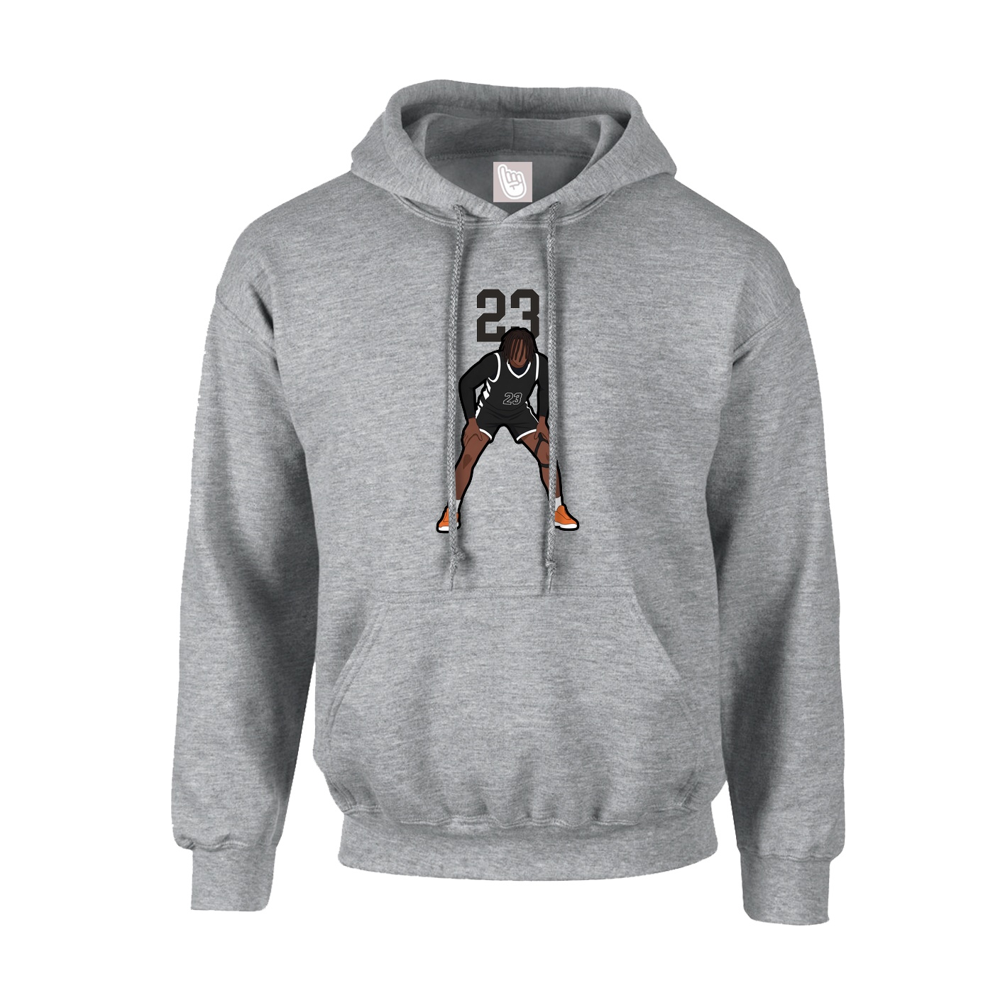 Hoodie — Number Top in Grey