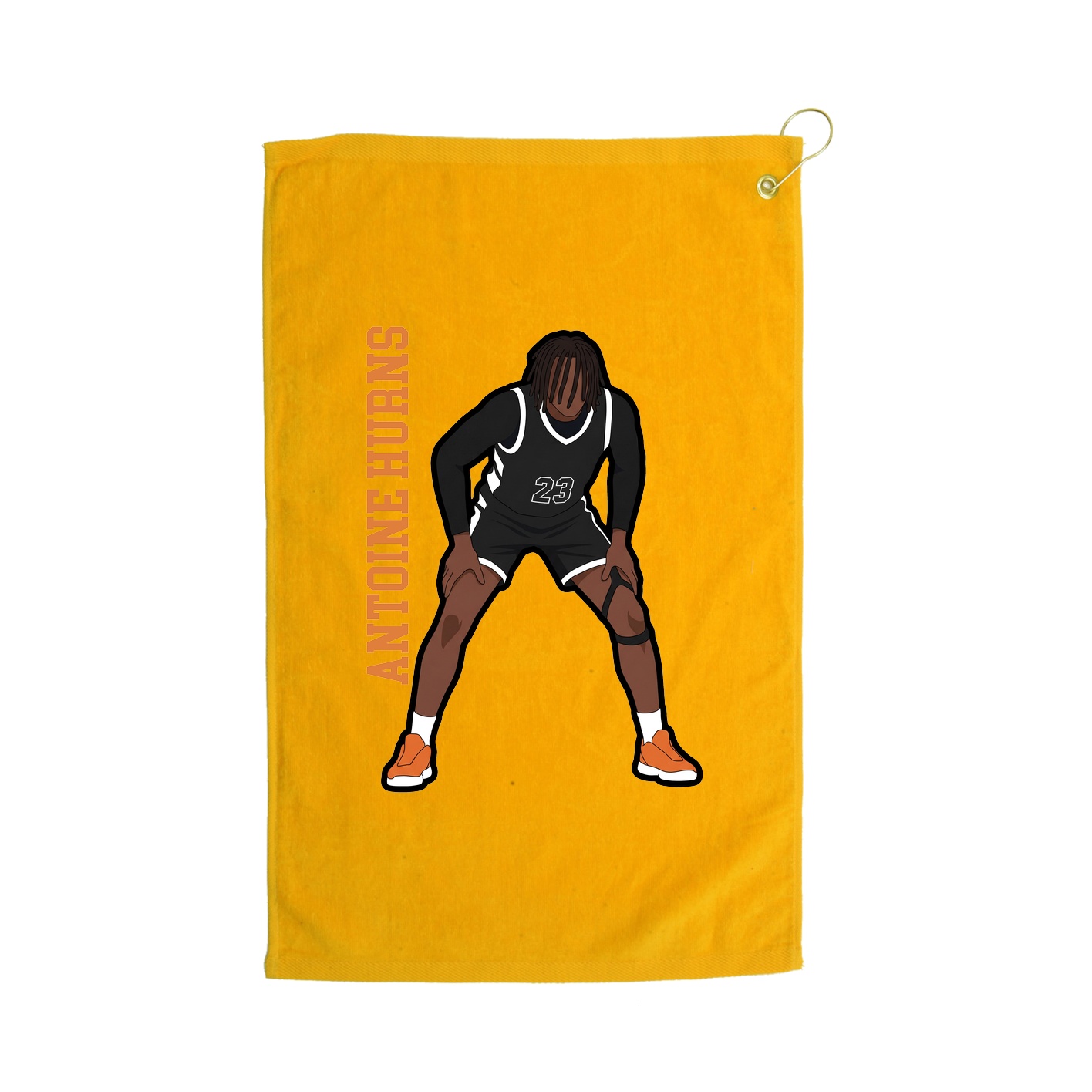 Golf Towel — Name Vertical in Gold