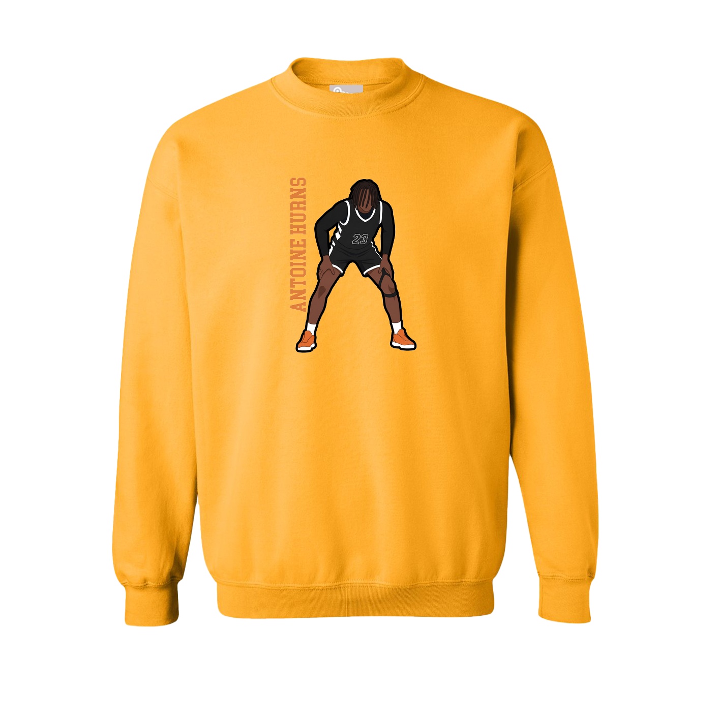 Fleece Crew — Name Vertical in Gold