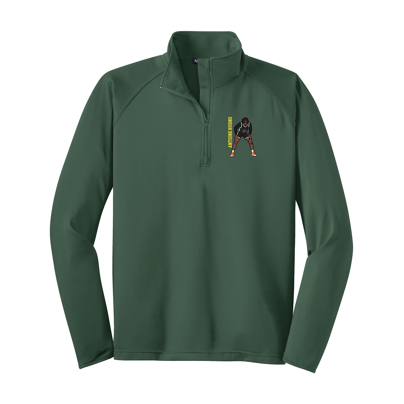 Q-Zip Pullover — Name Vertical in Green