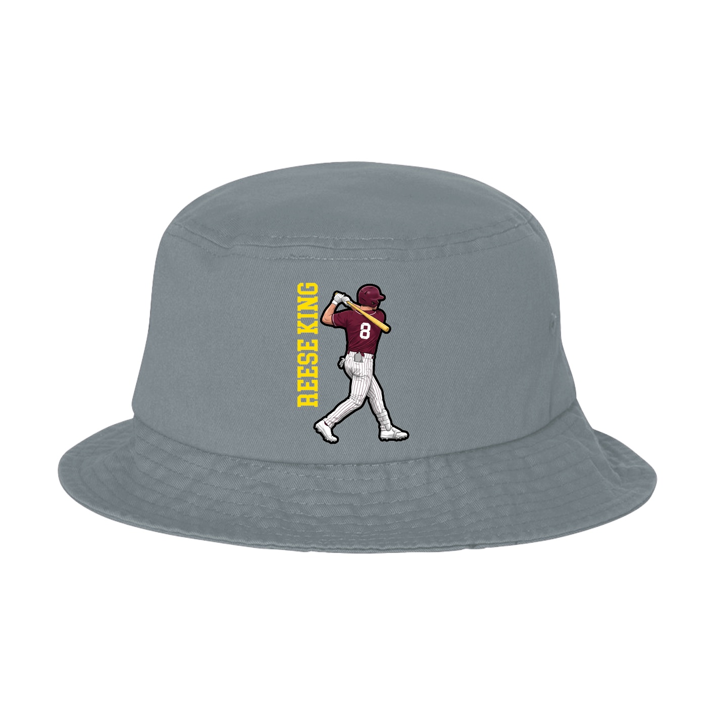 Bucket Cap — Name Vertical in Grey