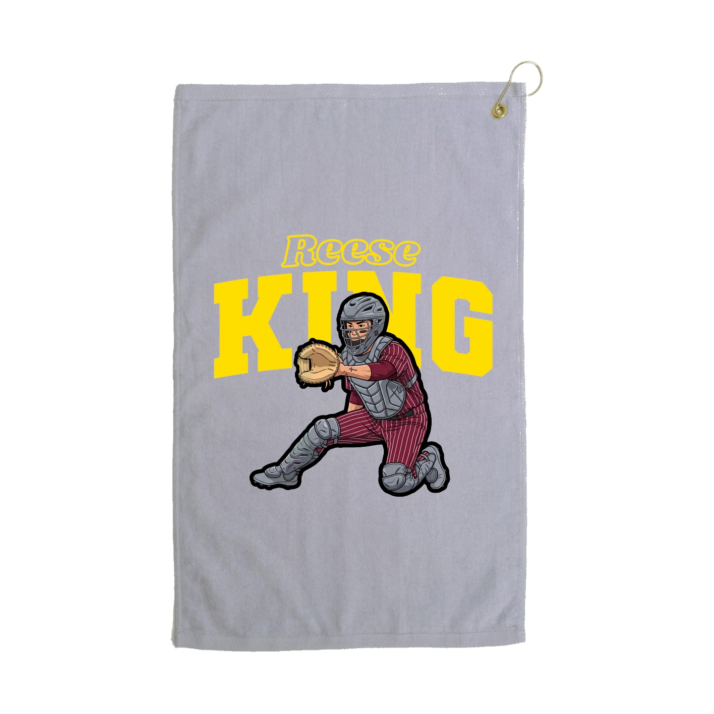 Golf Towel — Name Arch in Grey