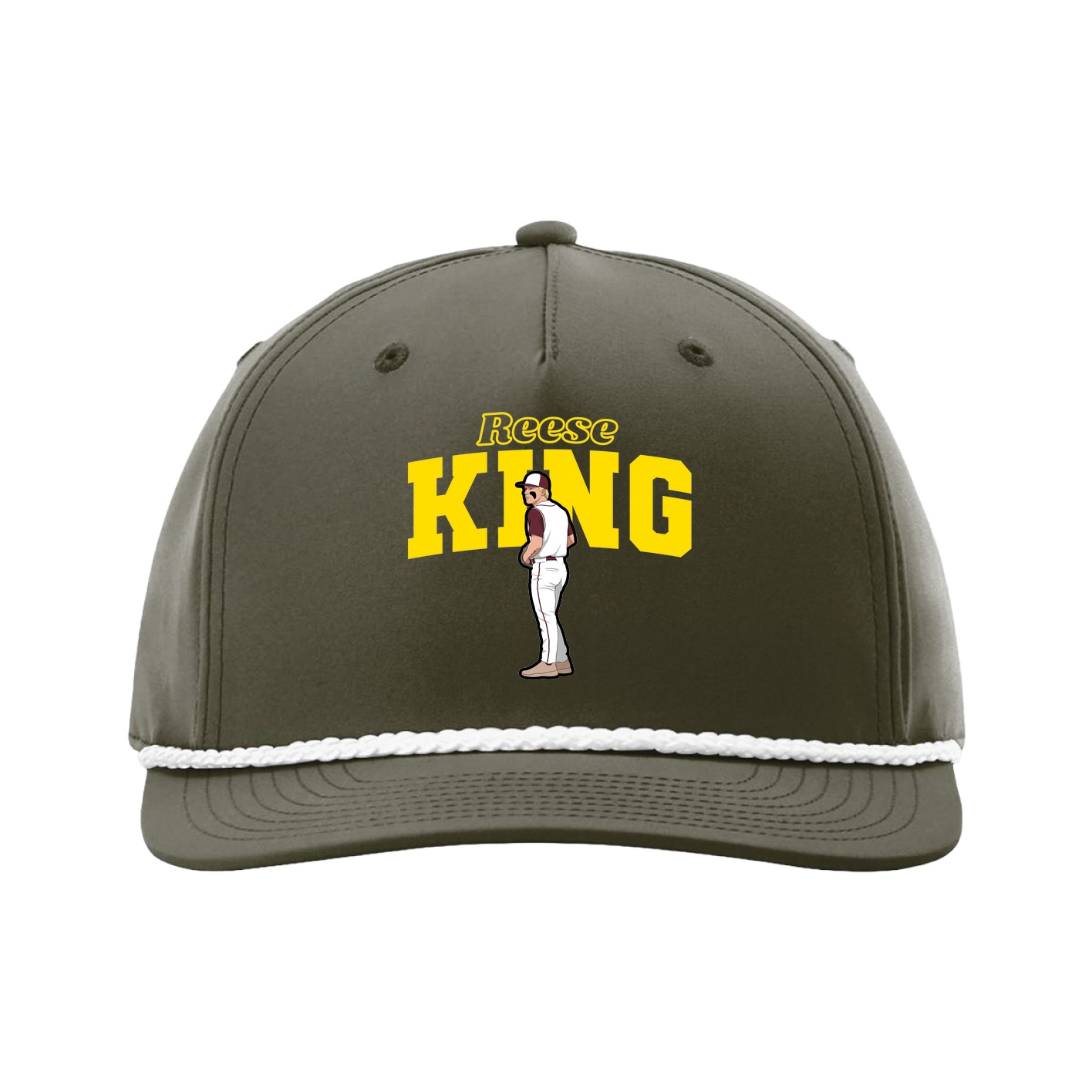 Five-Panel Classic Rope Cap — Name Arch in Green