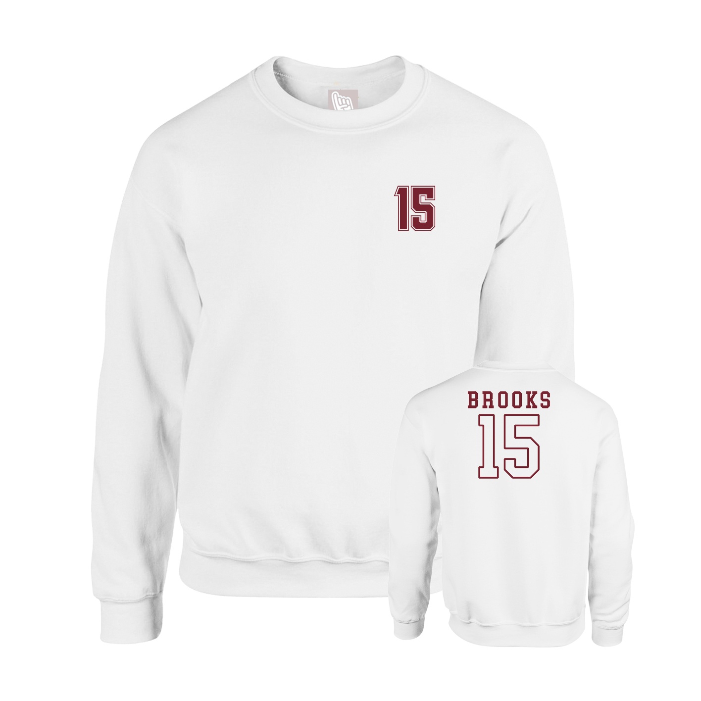 Fleece Crew — Chest Back in White