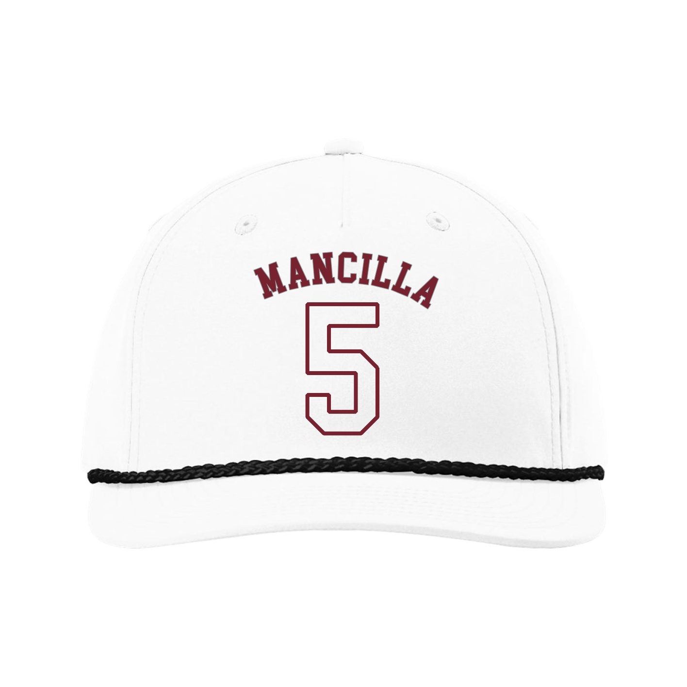 Five-Panel Classic Rope Cap — Shirsey Arch in White