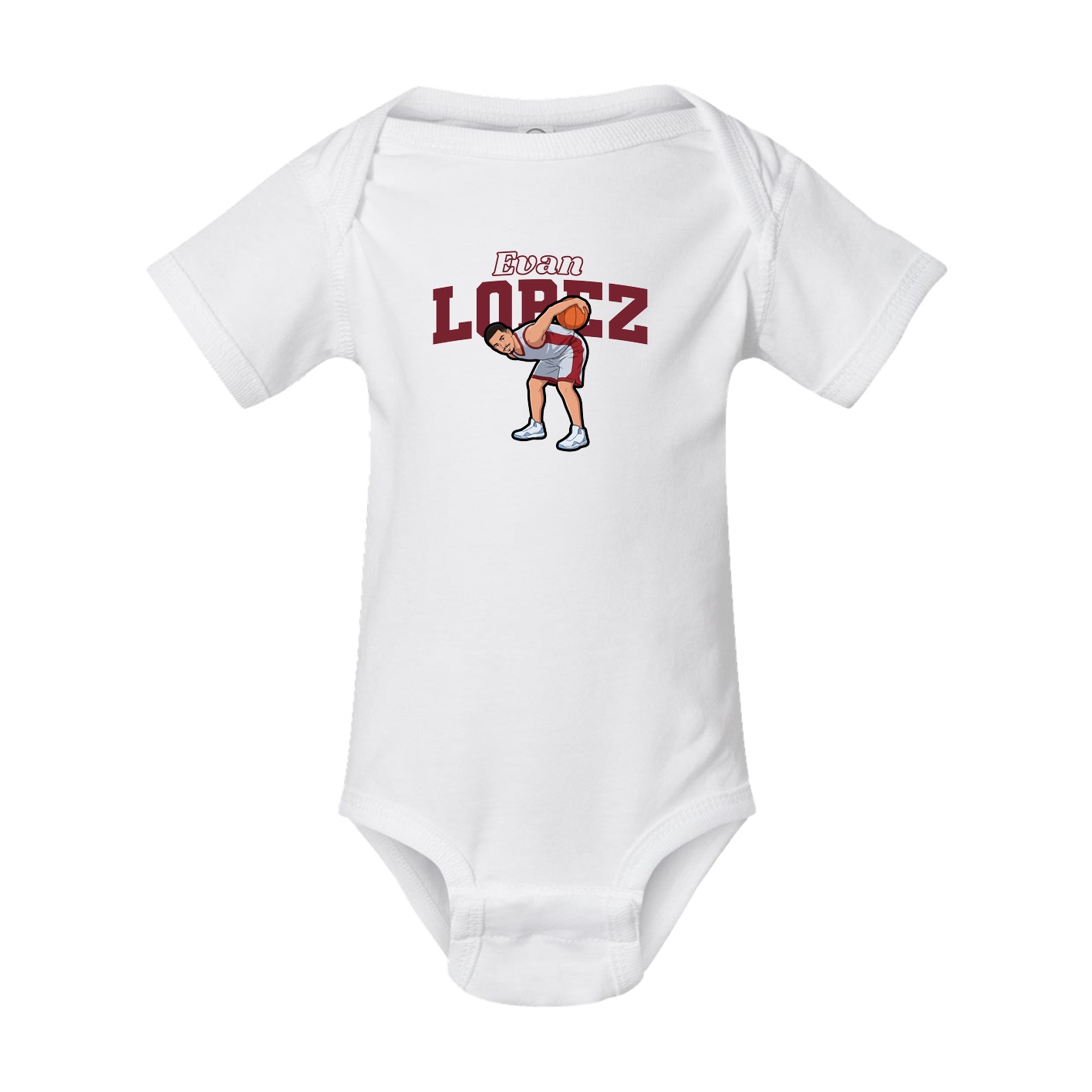 Baby Onesie — Name Arch in White