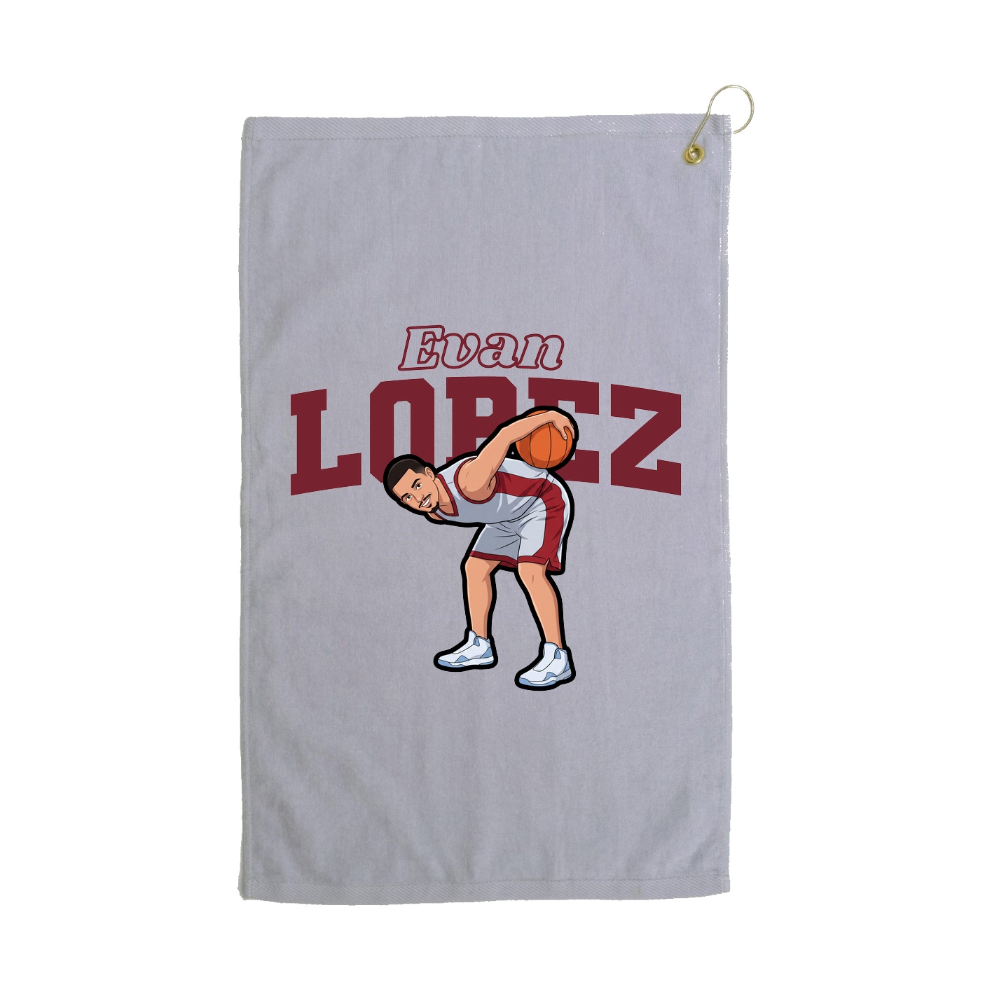 Golf Towel — Name Arch in Grey