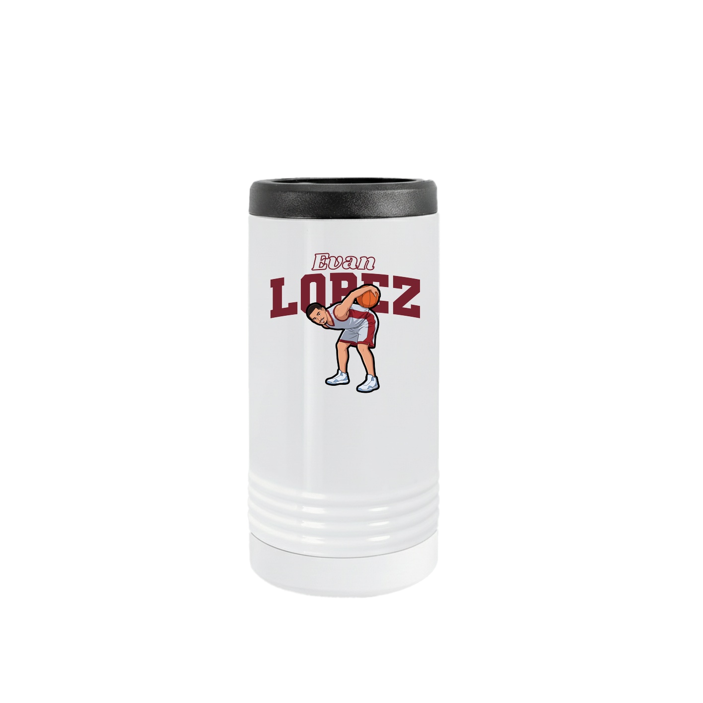 Slim Beverage Holder — Name Arch in White