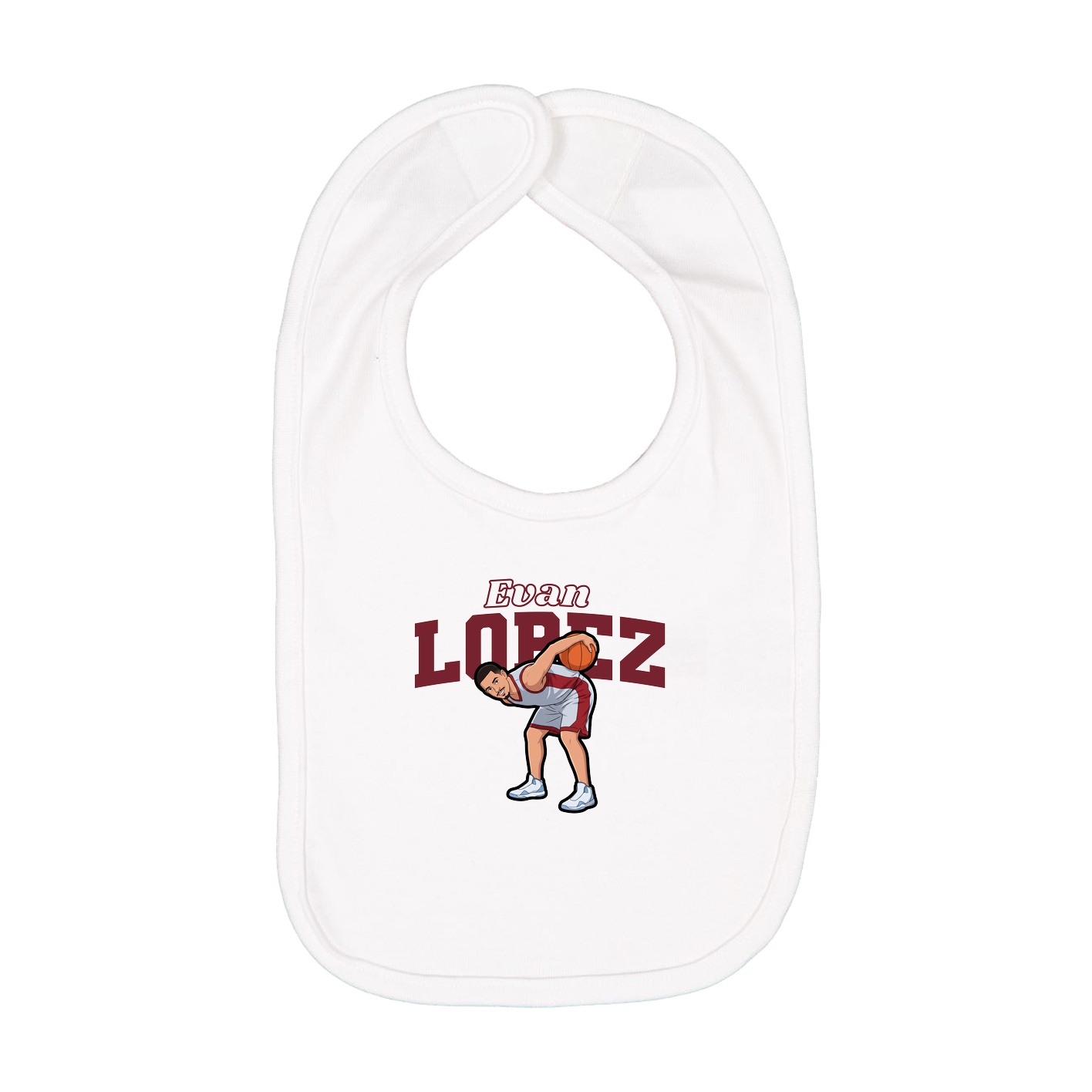 Infant Bib — Name Arch in White