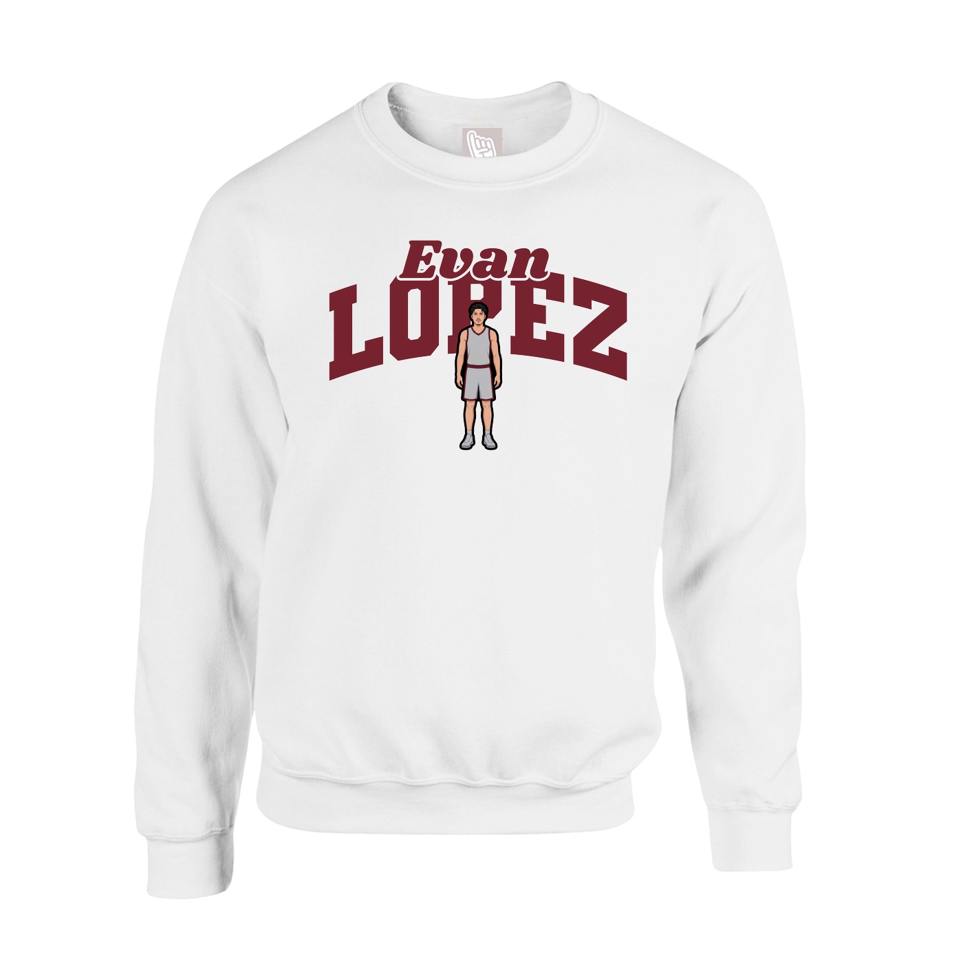 Fleece Crew — Signature Arch in White
