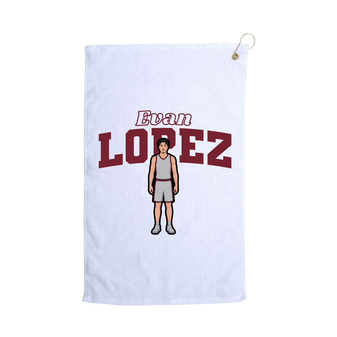 Golf Towel — Name Arch in White