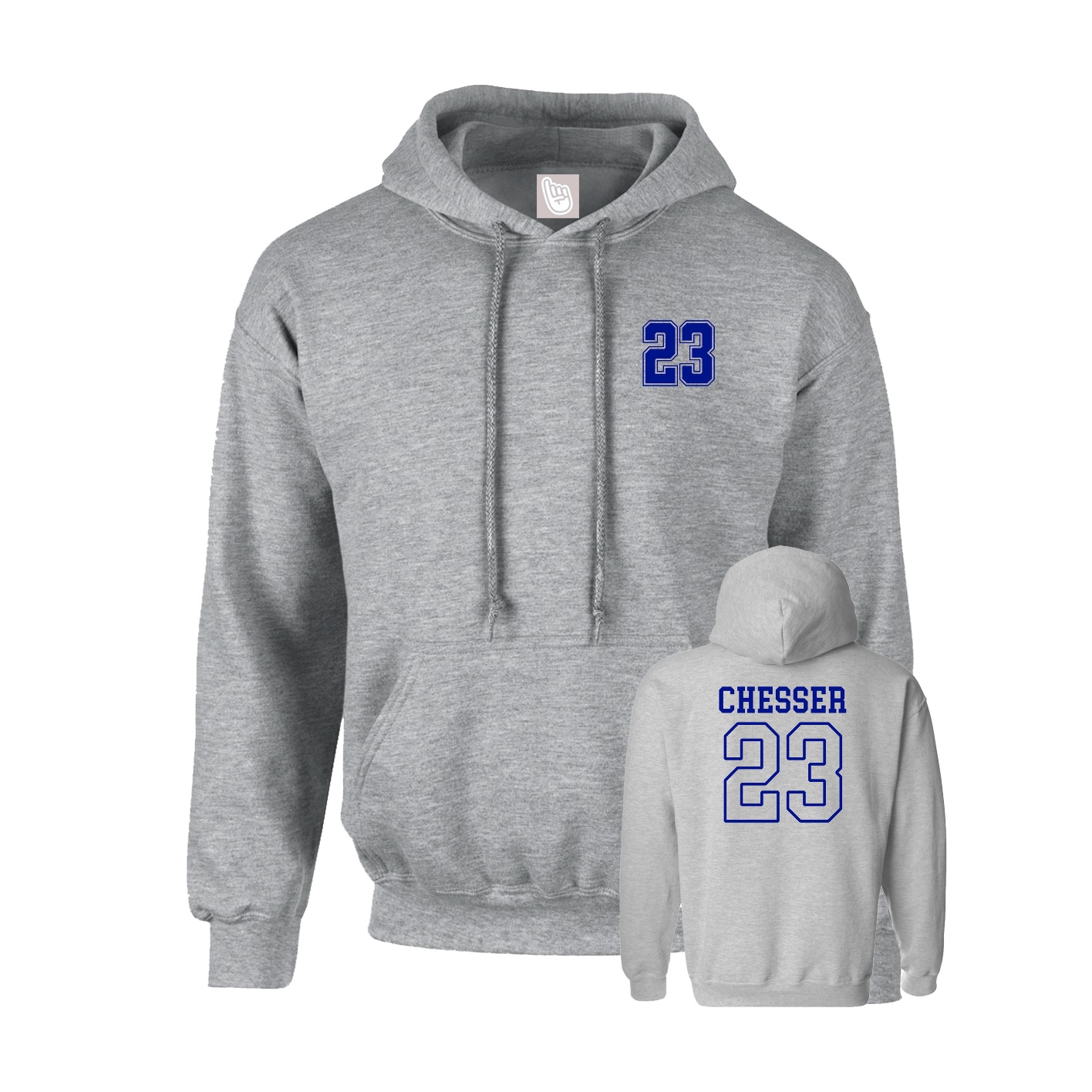 Hoodie — Chest Back in Grey