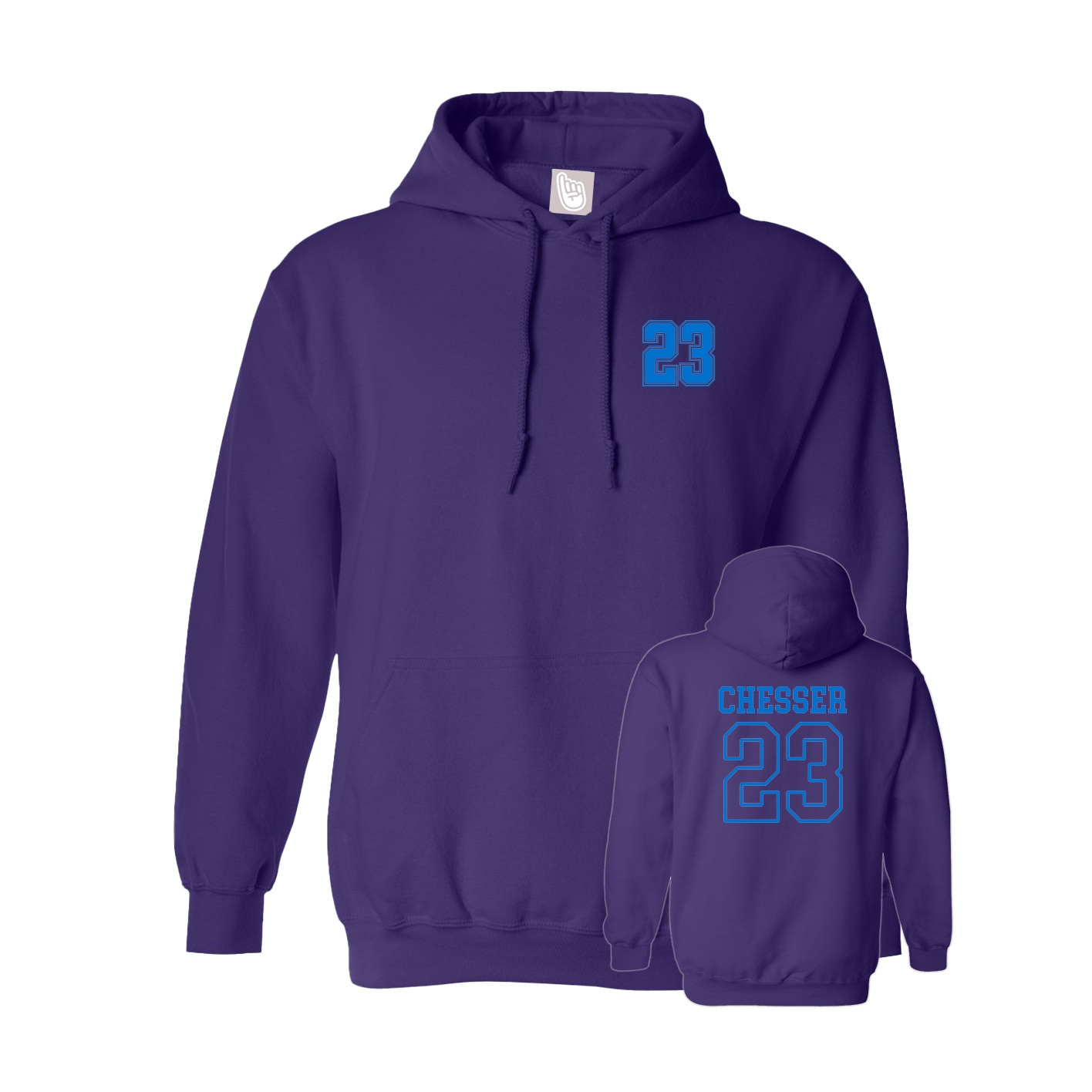 Hoodie — Chest Back in Purple