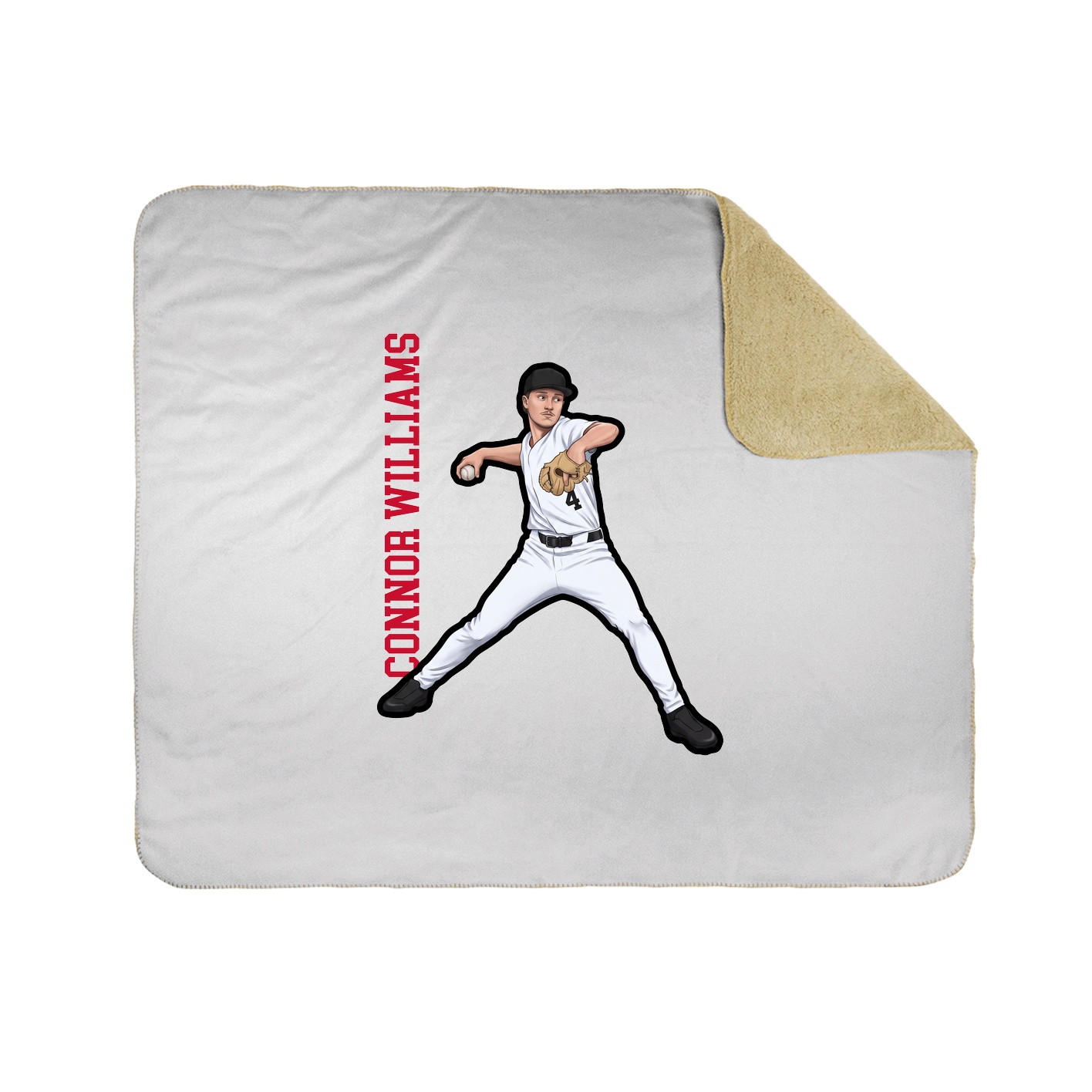 Throw Blanket — Name Vertical in White