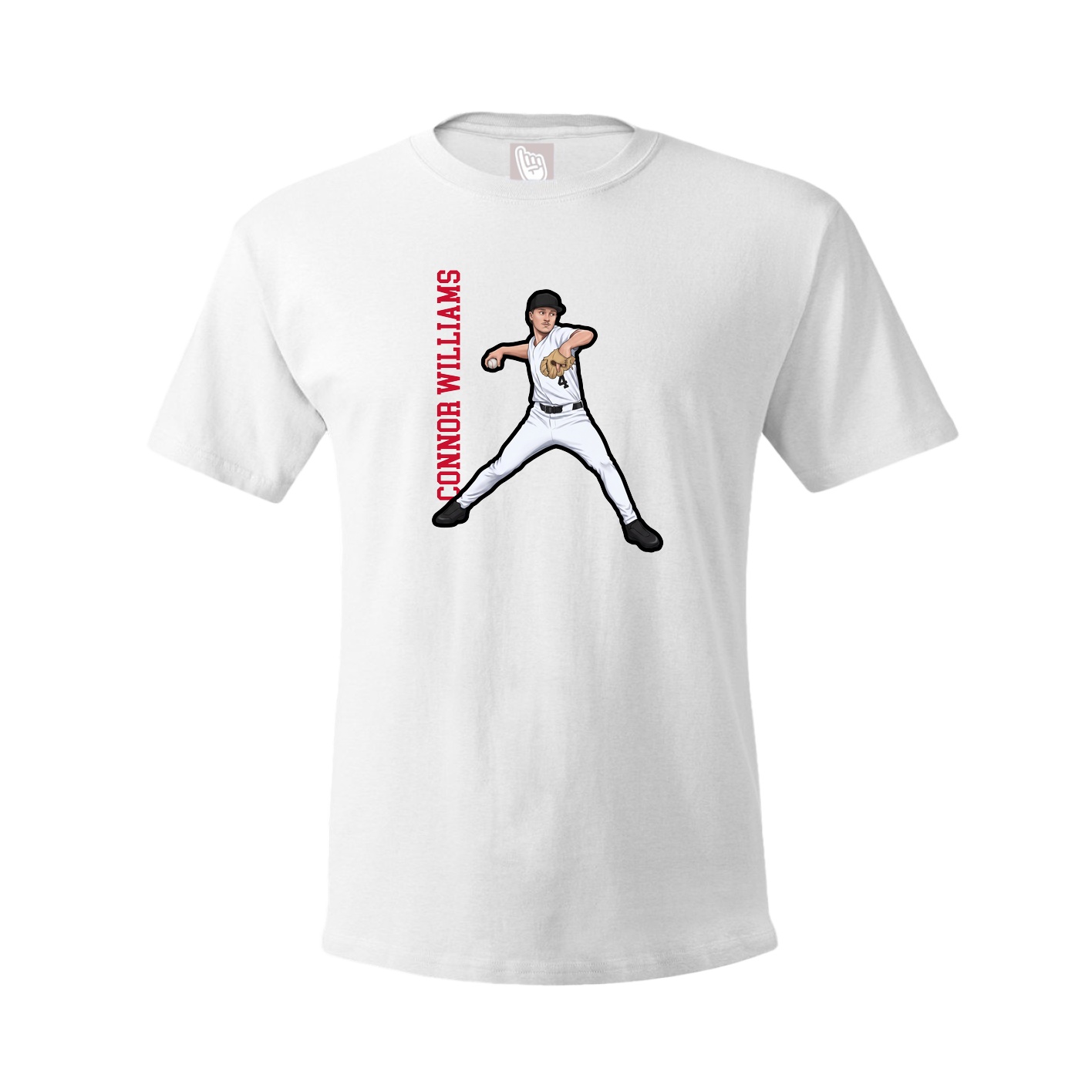 Tee — Name Vertical in White