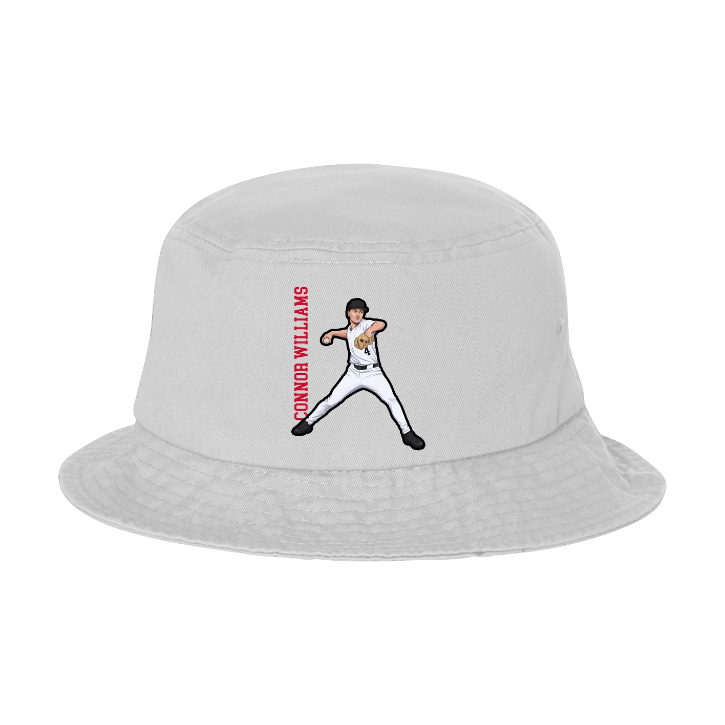 Bucket Cap — Name Vertical in White