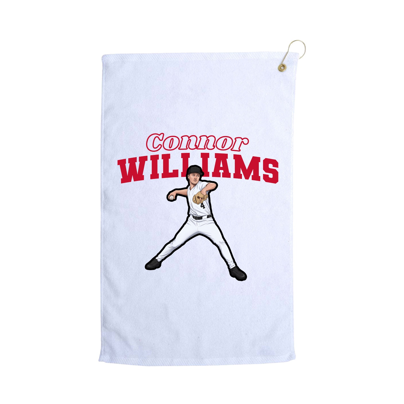Golf Towel — Name Arch in White
