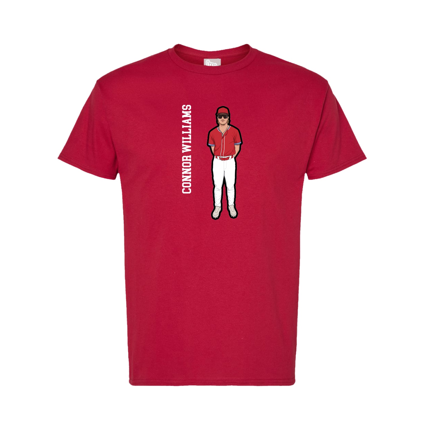 Tee — Name Vertical in Crimson