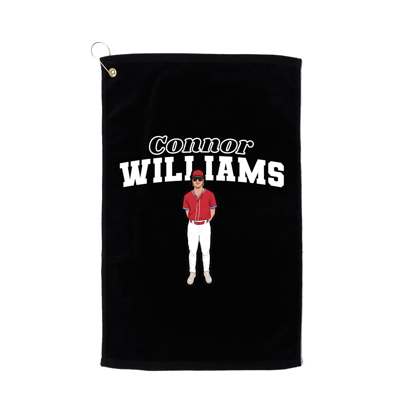 Golf Towel — Name Arch in Black