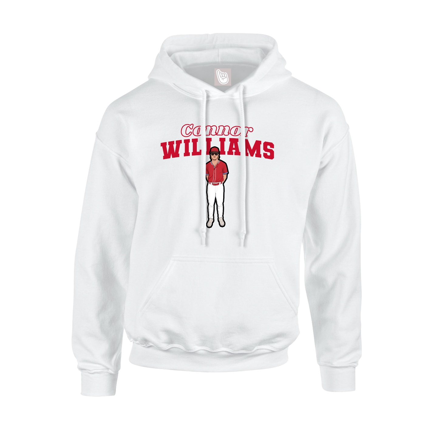 Hoodie — Name Arch in White