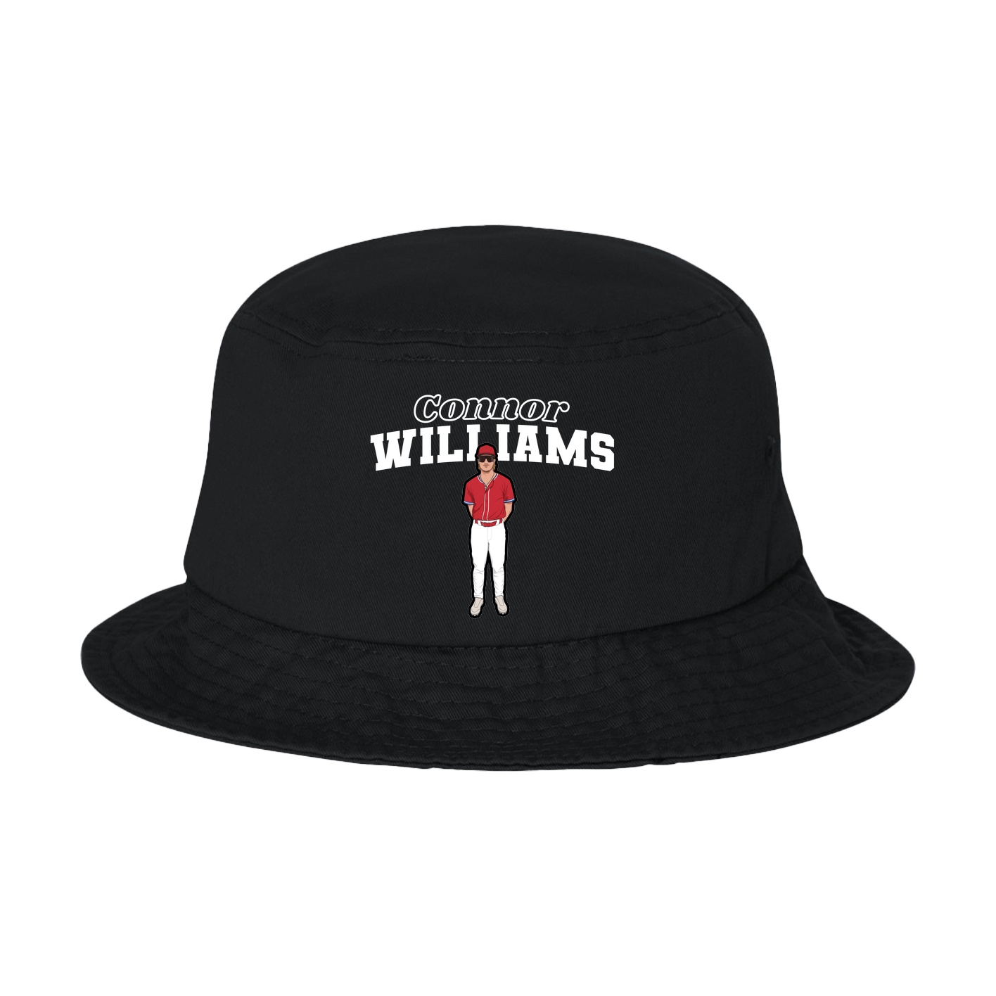 Bucket Cap — Name Arch in Black