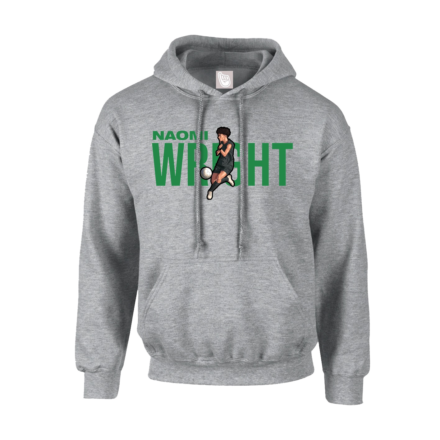 Youth Hoodie — Player Name in Grey