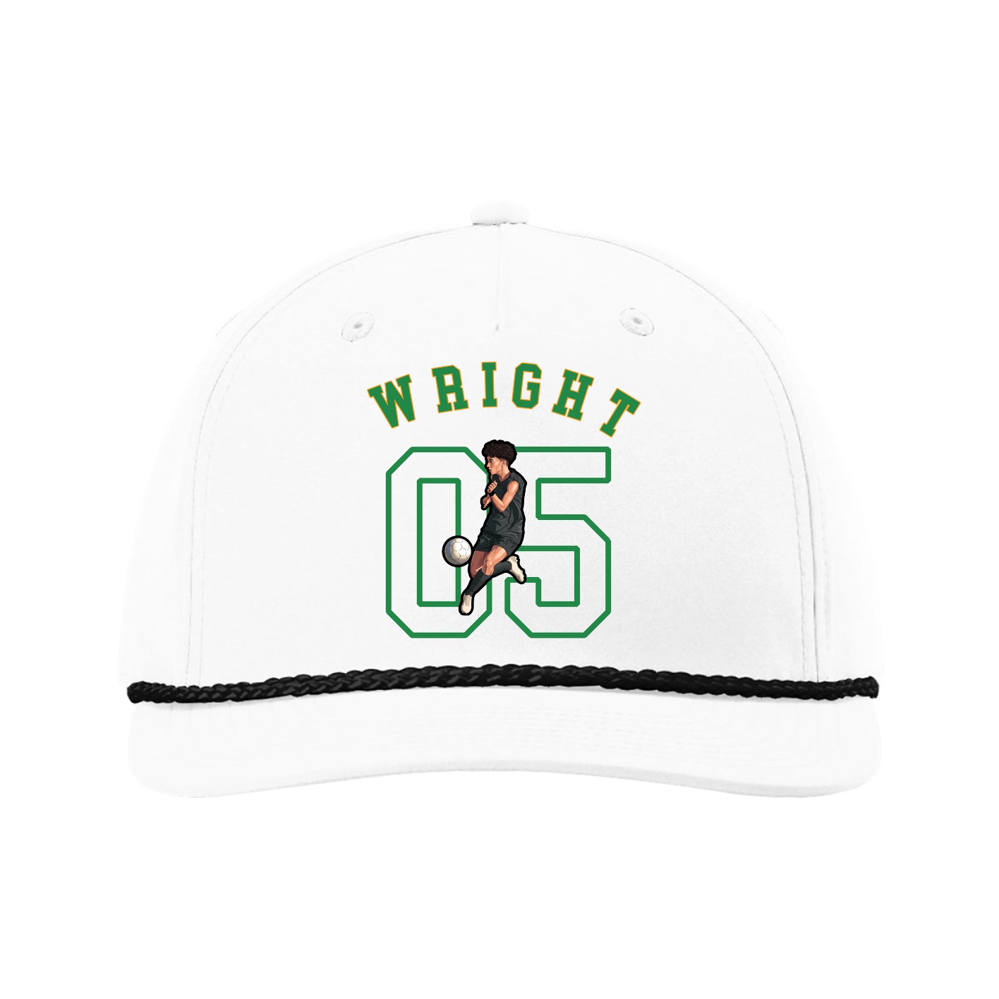 Five-Panel Classic Rope Cap — Shirsey Arch in White