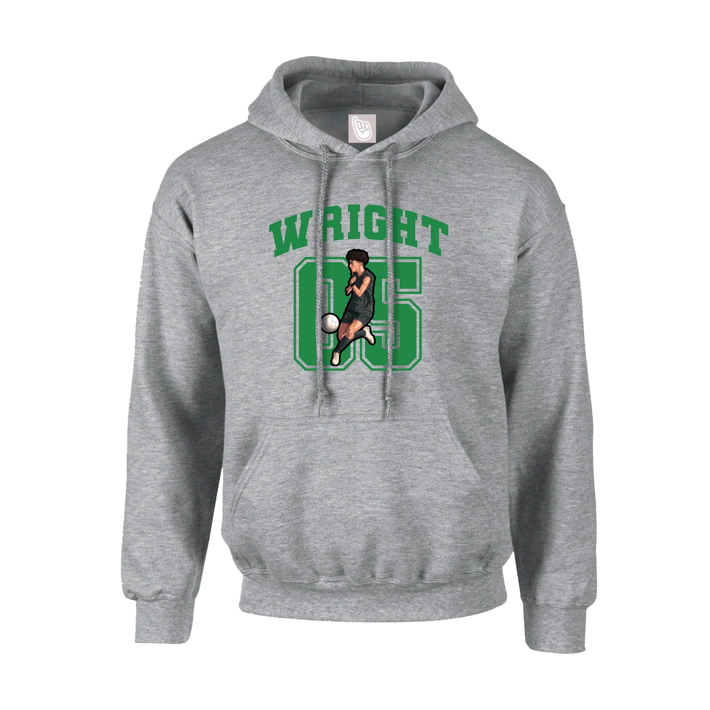 Youth Hoodie — Number in Grey