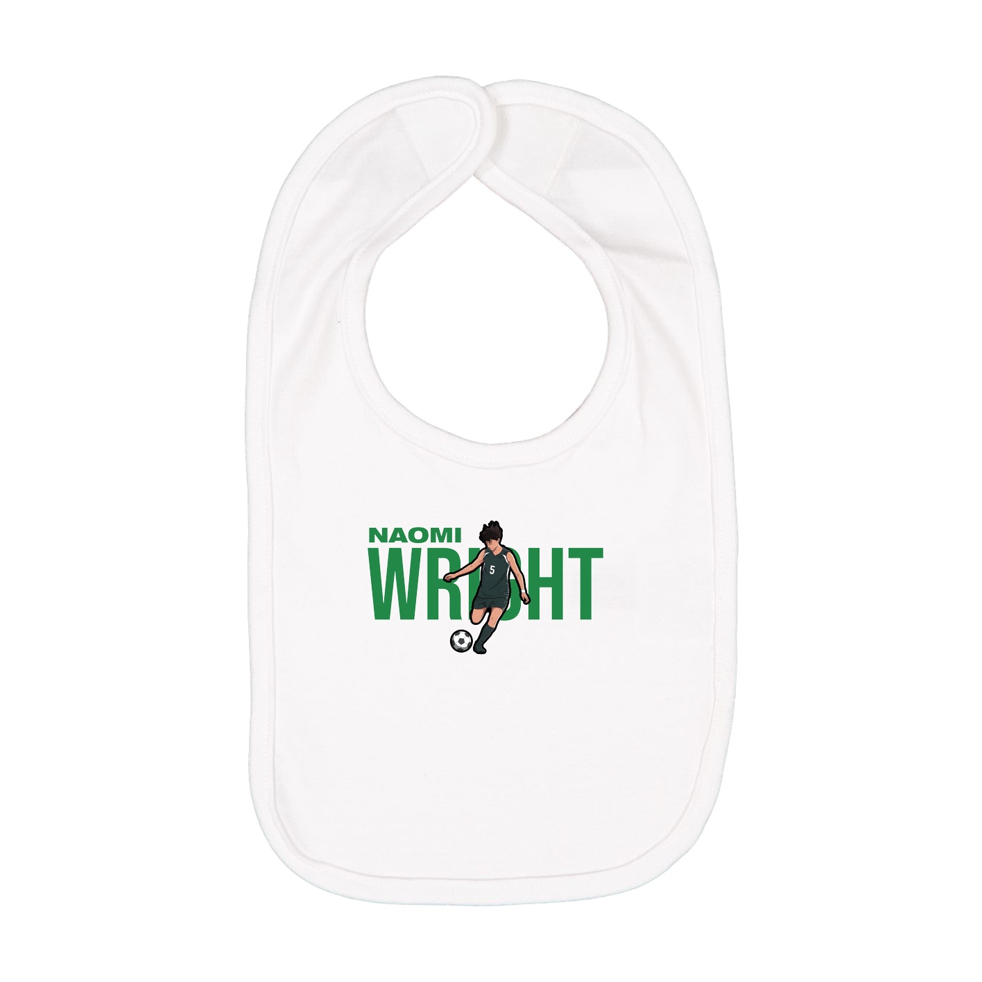 Infant Bib — Player Name in White