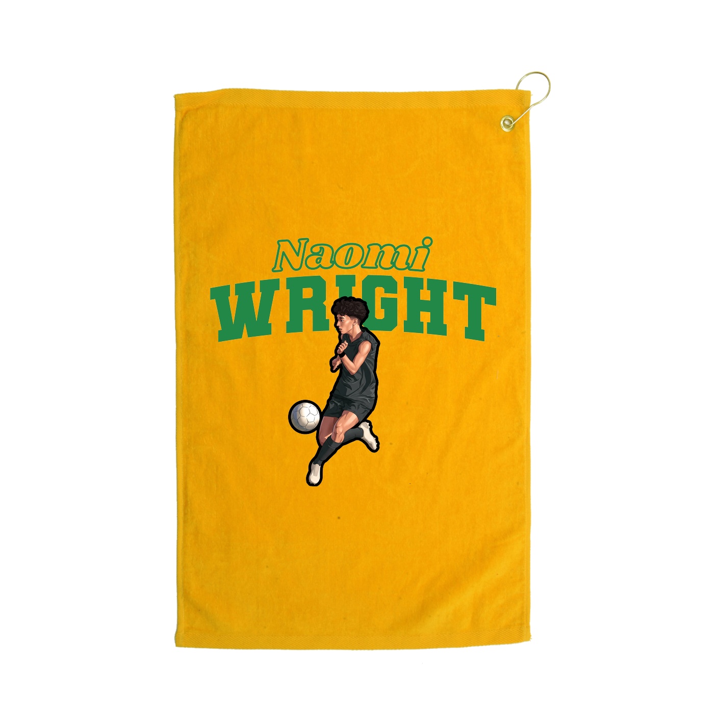 Golf Towel — Name Arch in Gold