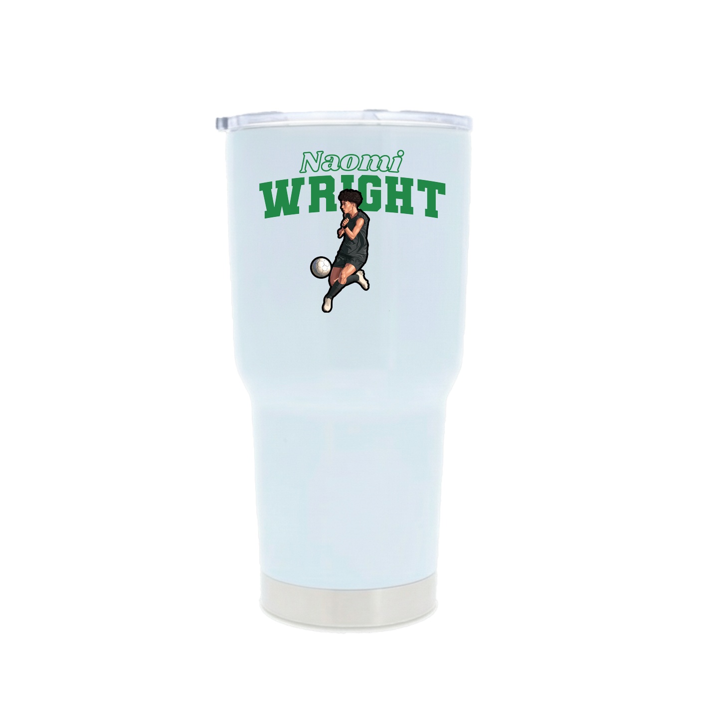 30oz Stainless Steel Tumbler — Name Arch in White