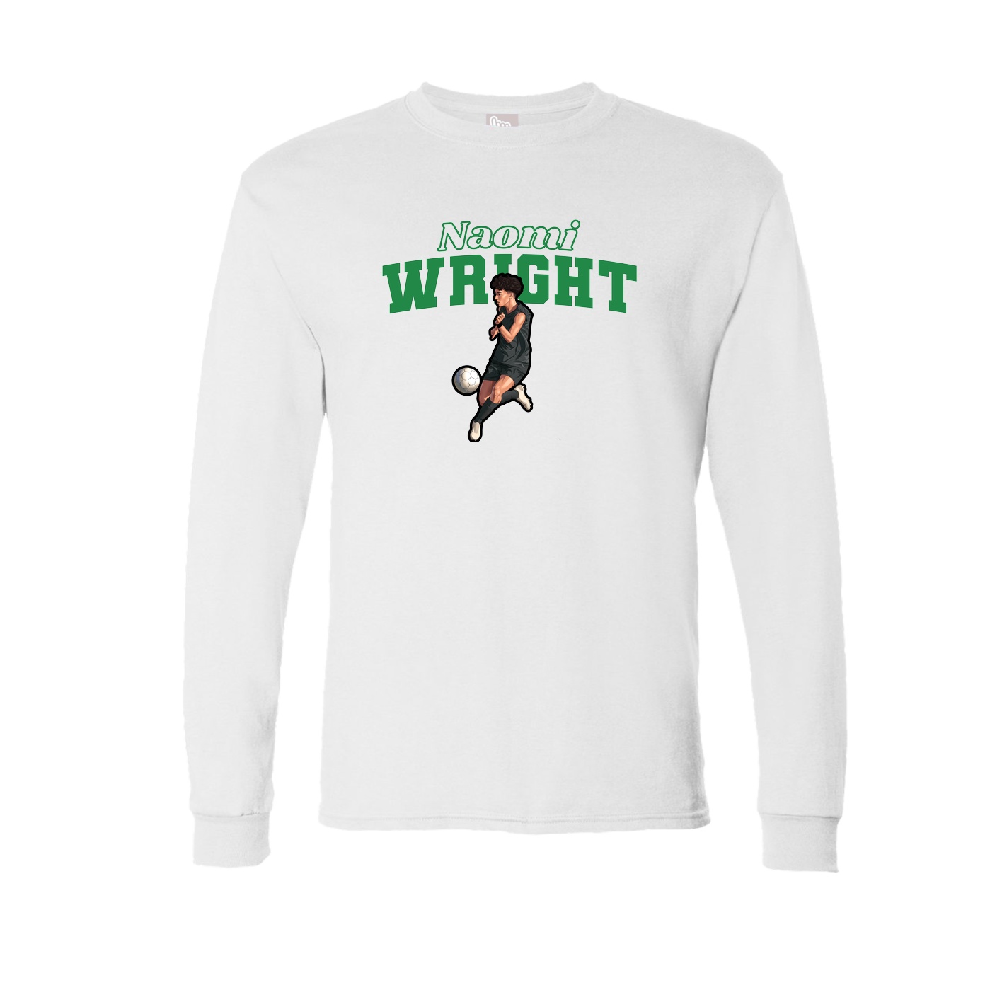Long Sleeve Tee — Name Arch in White
