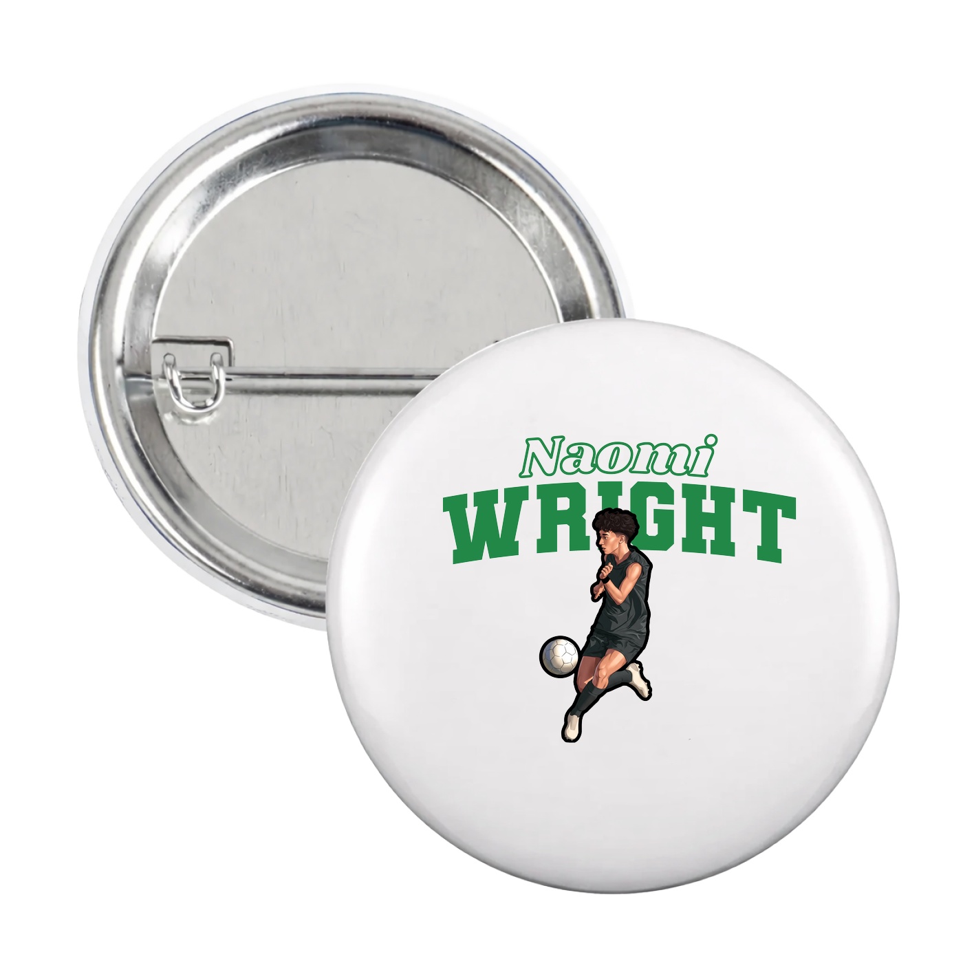 Game Day Button — Name Arch in White