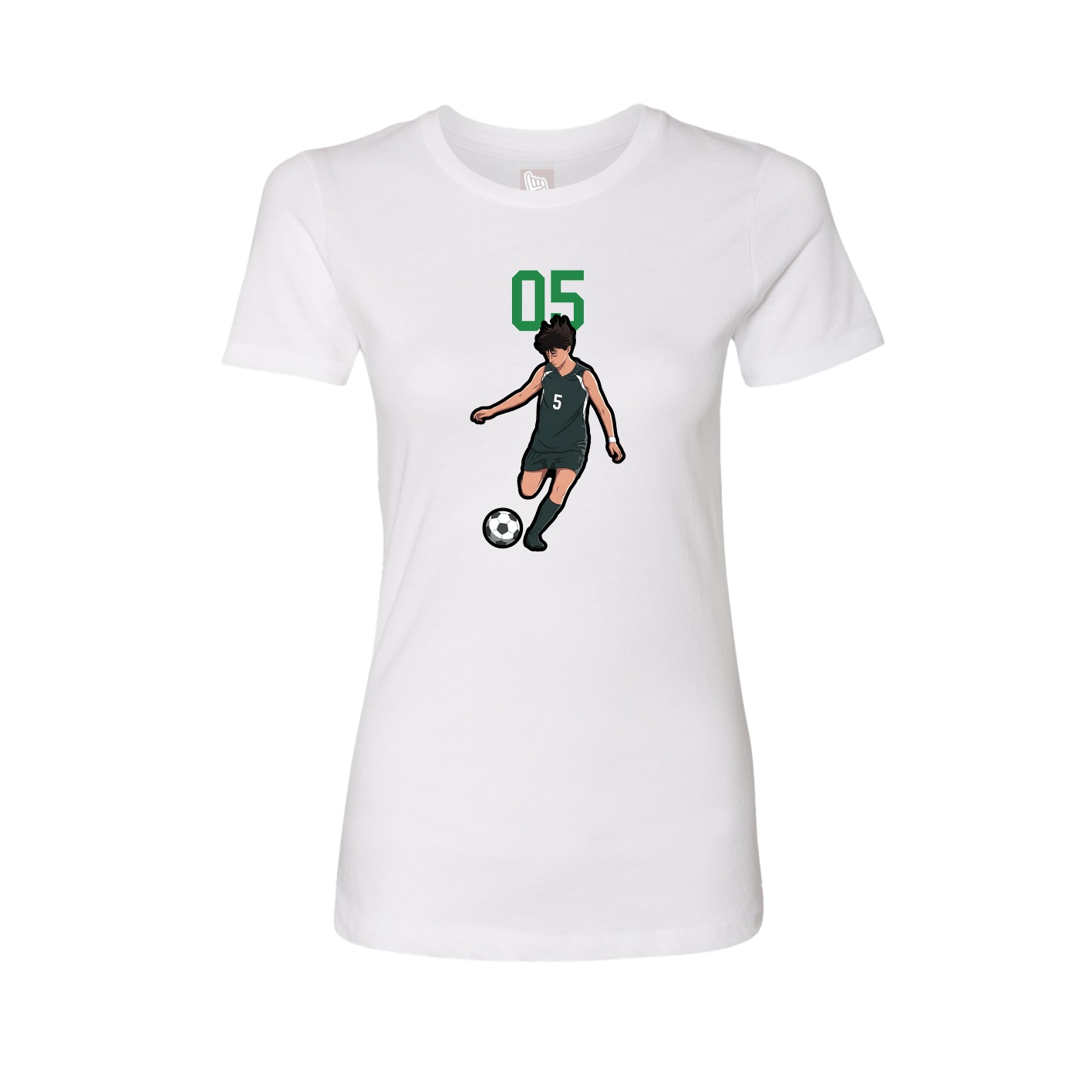 Fitted Women's Tee — Number Top in White