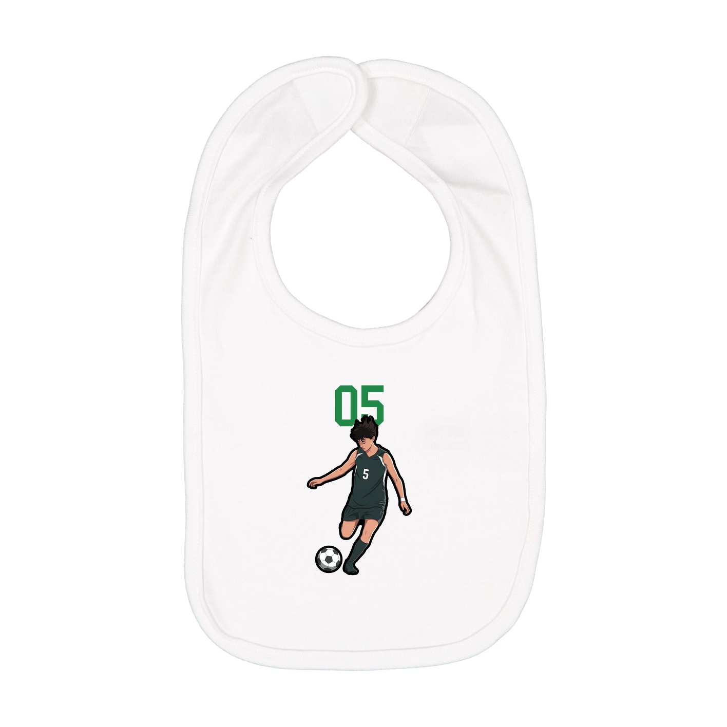 Infant Bib — Number Top in White